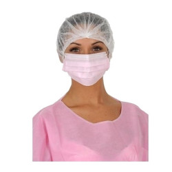 Masque de chirurgie rose 3 plis - Avec élastique - Mask + IIR Medistock - Boite de 50