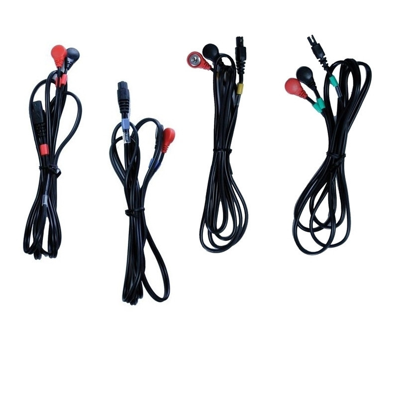 Jeu de 4 câbles 6P/Snaps - Pour électrodes Cefar Compex - Référence 601131L