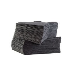 Serviettes plastifiées noires - 33 x 48 cm - Paquet de 125