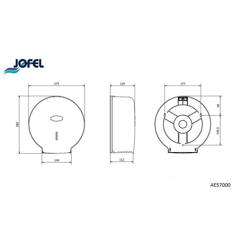 Distributeur papier hygiénique moyen modèle Jofel