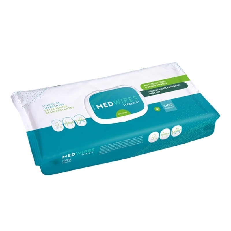 Lingettes désinfectantes Medwipes - Formule sans alcool - Paquet de 100
