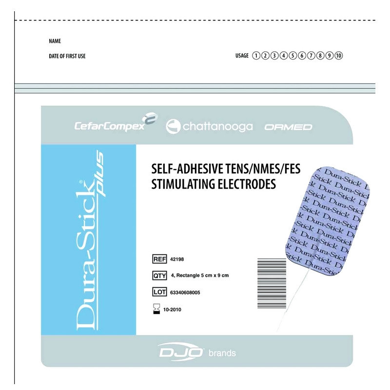 Pack de 200 électrodes Dura Stick Plus - Cefar Compex DJO - 50 paquets de 4 - Différentes tailles disponibles