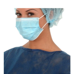 Masque de chirurgie bleu avec élastique Mask +R boite de 50