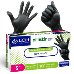 Gants d'examen Nitrile Noir Nitriskin LCH