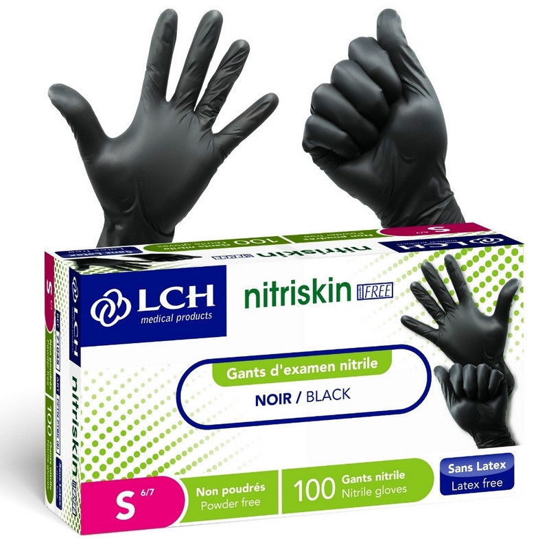 Gants d'examen Nitrile Noir Nitriskin LCH