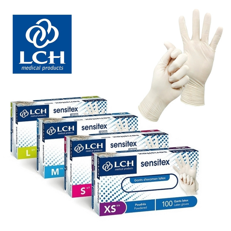 Gants latex poudrés - Sensitex LCH - Boite de 100