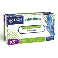 Gants d'examen Nitrile bleu Nitriskin LCH
