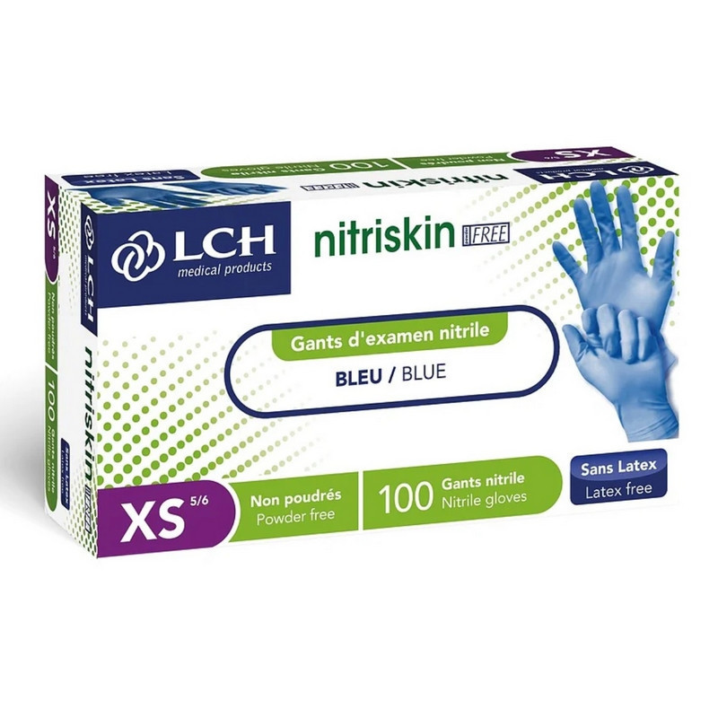 Gants d'examen Nitrile bleu Nitriskin LCH
