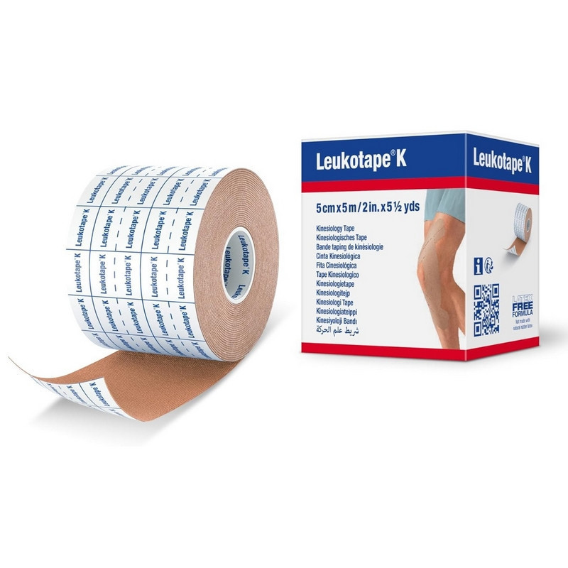 Leukotape K taping BSN - Bande adhésive élastique - 5 cm x 5 m - Rouleau unitaire