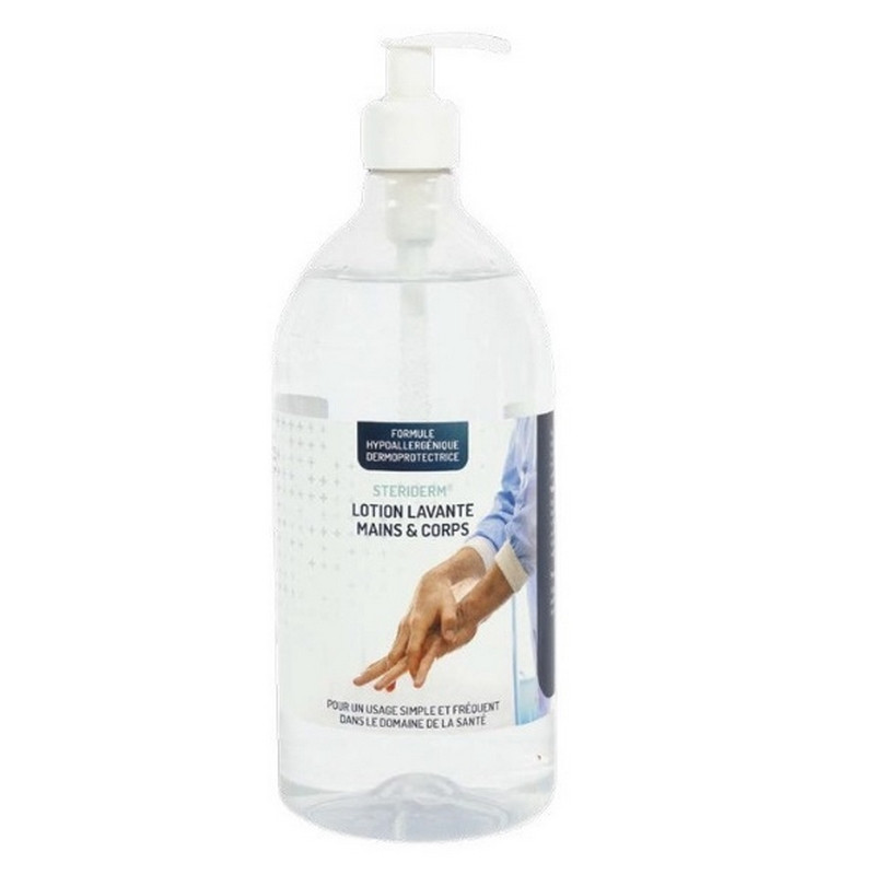 Lotion lavante Mains & Corps - Steriderm - Flacon de 1 litre